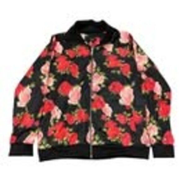Jackets & Blazers - Unisex Men’s Full Zip Jacket Floral Design Colorful Full Zip varsity style Large